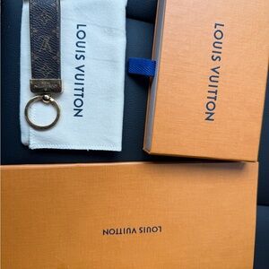 Louis Vuitton Monogram Keychain in Brown and Gold
